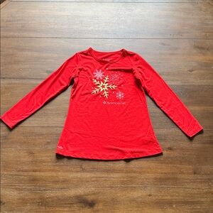 Sz S 7-8 American Girl Holiday Dreams red holiday snowflake pajama top for Girls